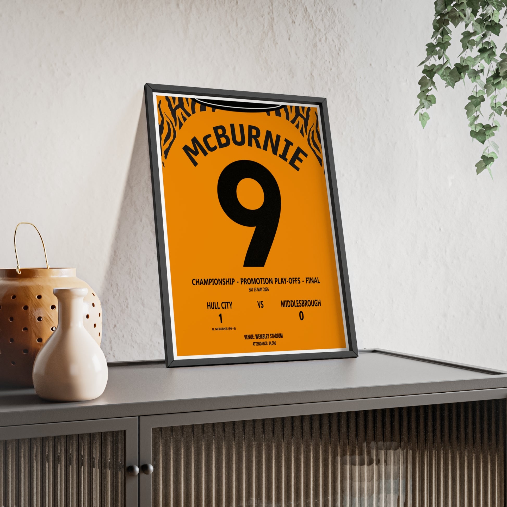 Hull City Championship Play-Off Final 2026 poster McBurnie 90+5 Wembley print