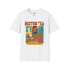 Black t-shirt with Mister Tea Pop Culture Parody