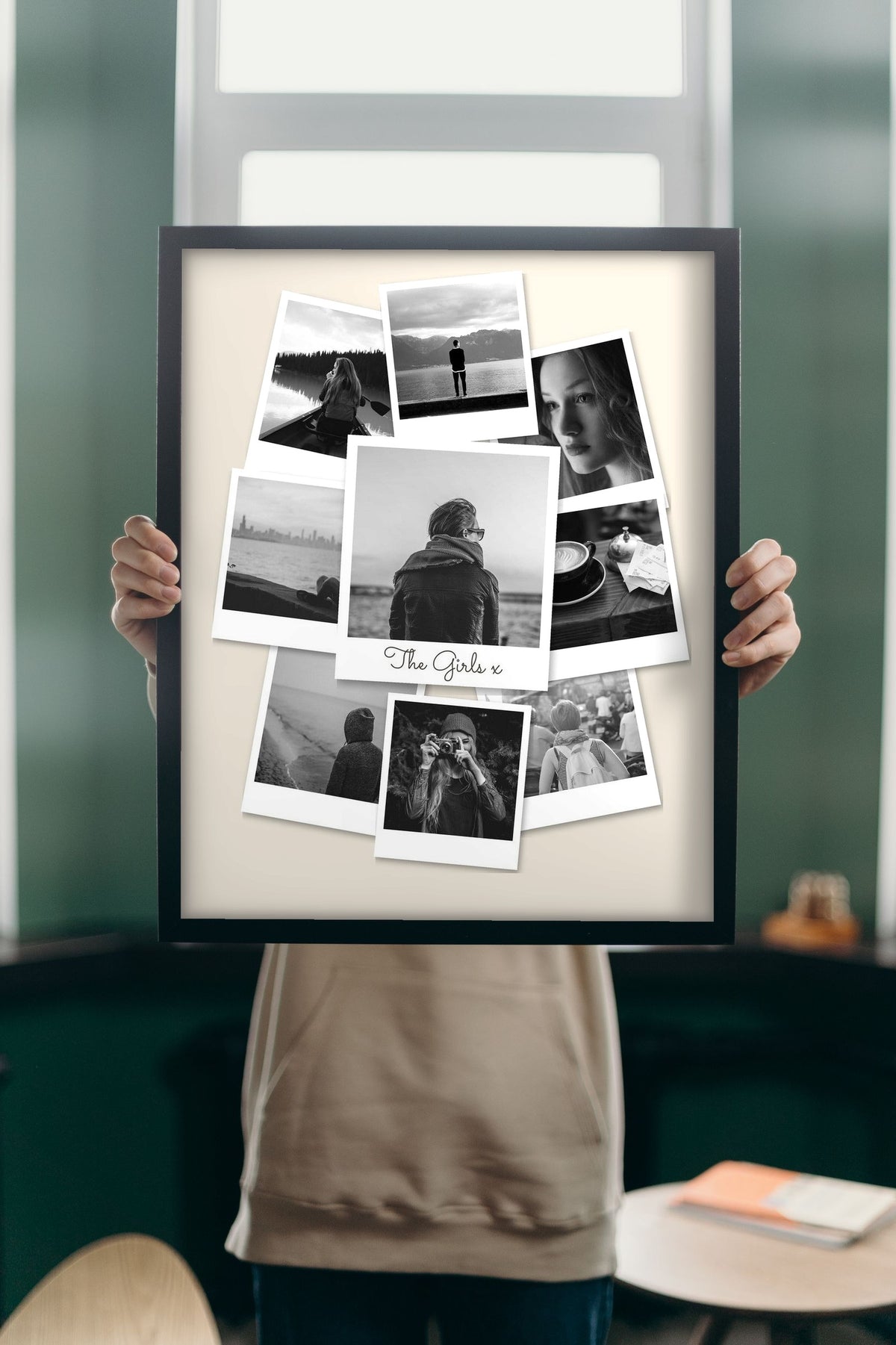 Lifestyle - Personalised Polaroid Photo Collage Print held up in a bright room