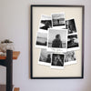 Lifestyle - Personalised Polaroid Photo Collage Print hanging on a living room wall