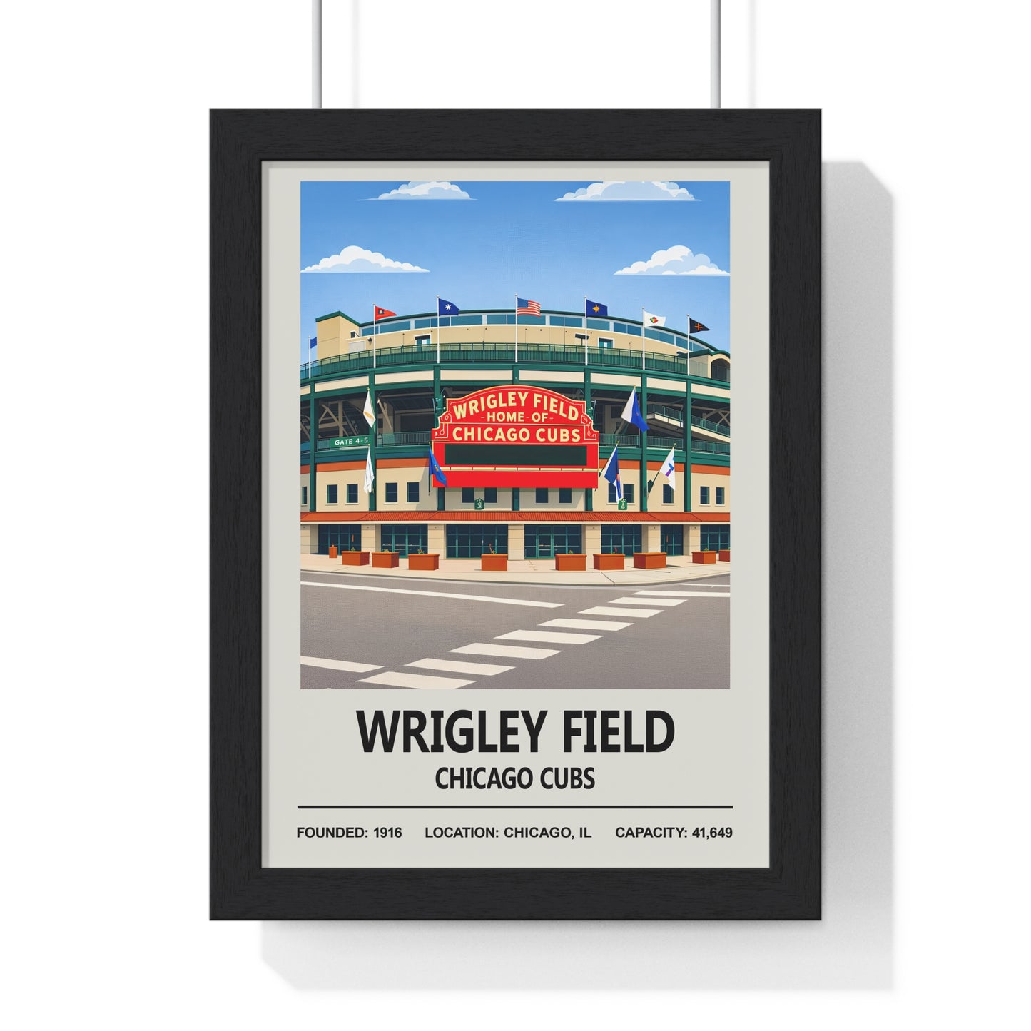 Chicago Cubs historic Wrigley Field baseball print