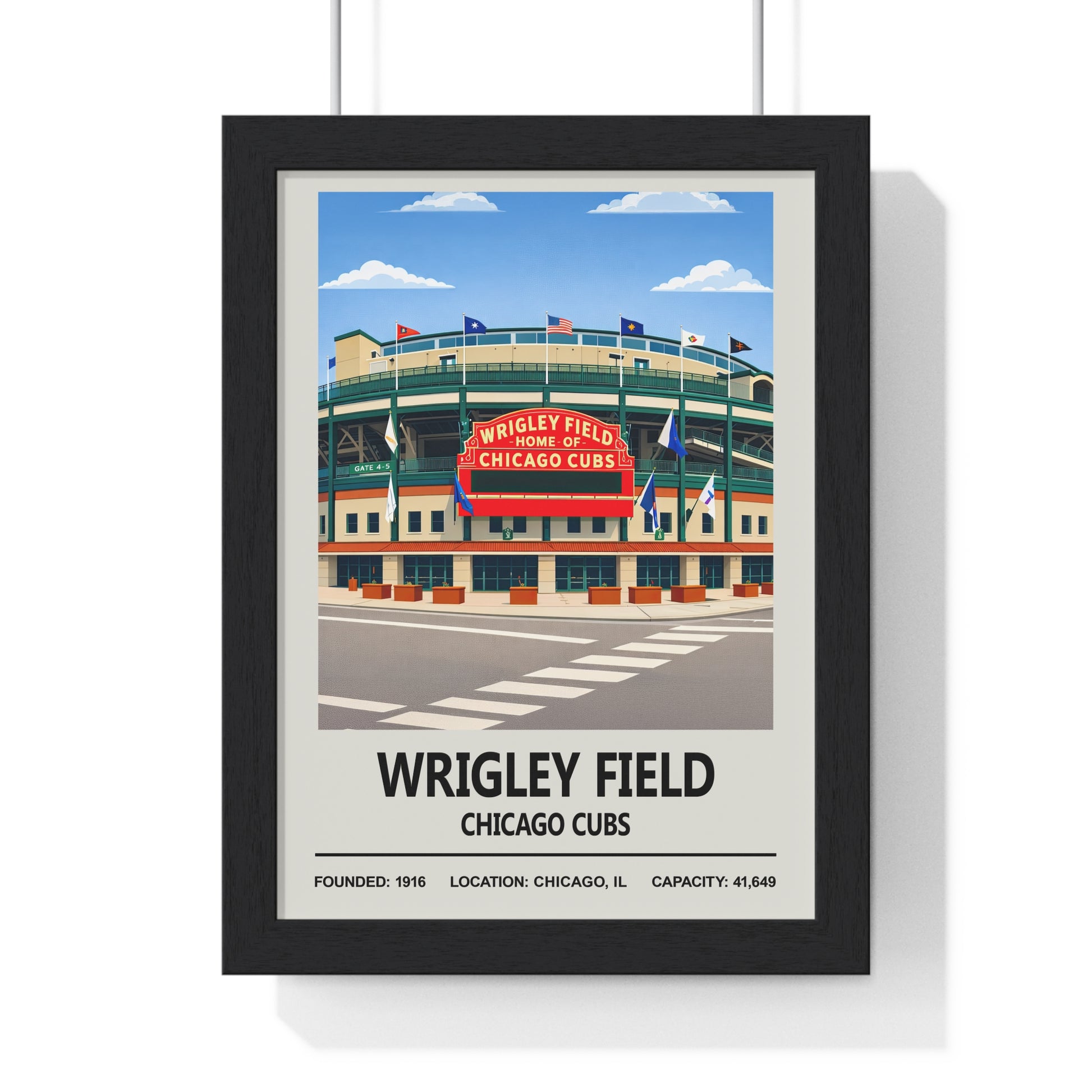 Chicago Cubs historic Wrigley Field baseball print