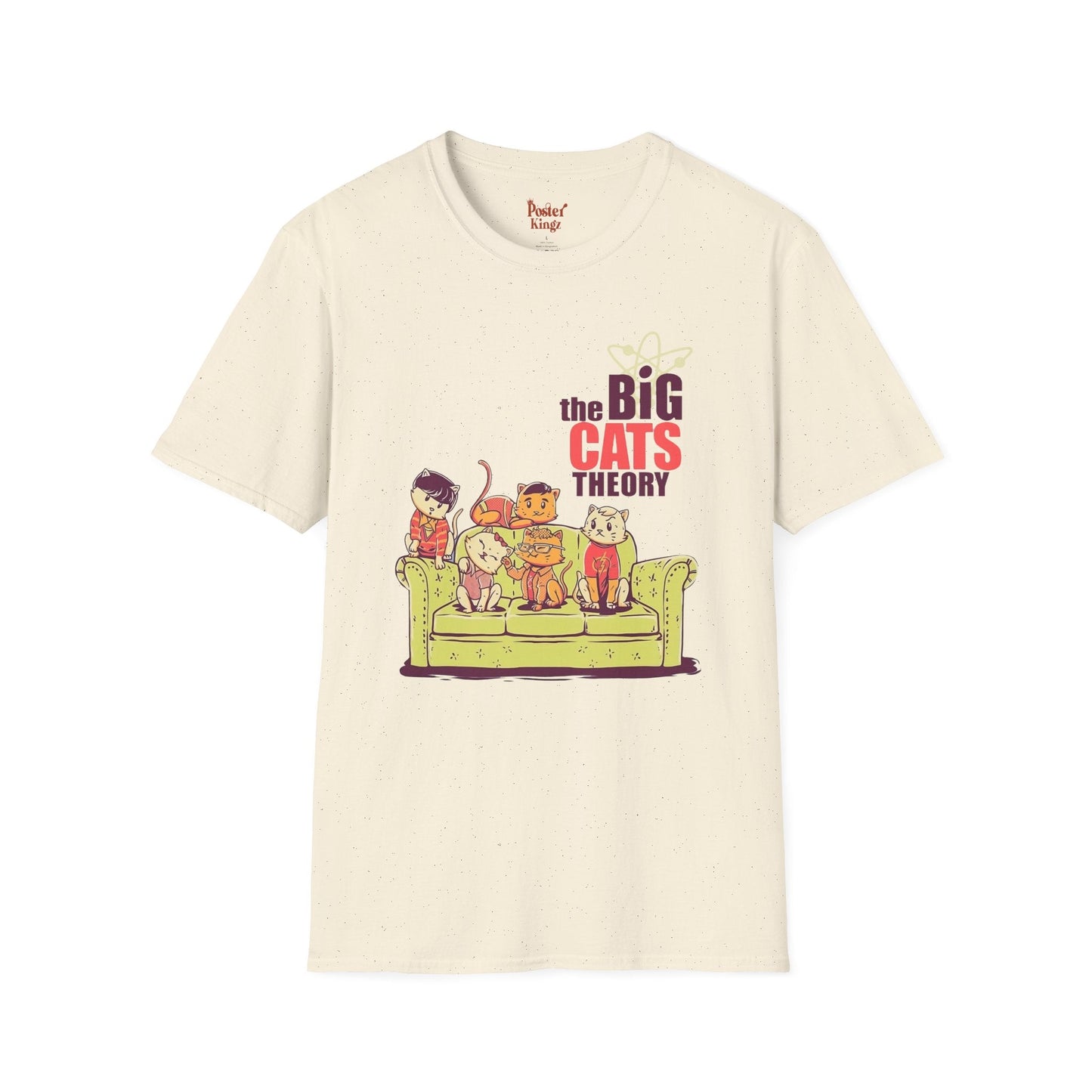 Navy t-shirt with The Big Cats Theory Cat Parody