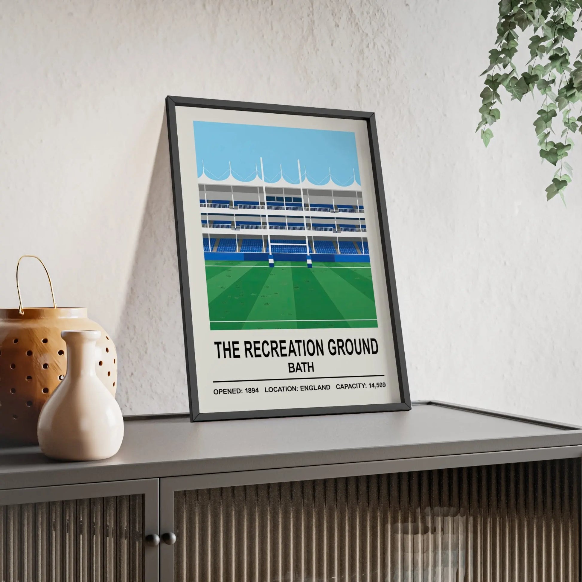 Bath rugby stadium illustration iconic grounds artwork