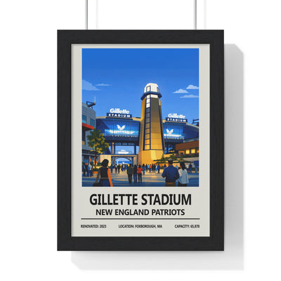 Gillette Stadium New England Patriots illustrated stadium print