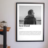 Lifestyle - Personalised Best Friend Definition Print hanging on a living room wall
