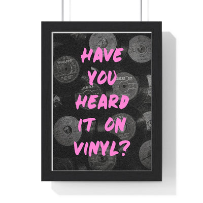 02 Vinylrecords poster framed in black wood with vinyl records design