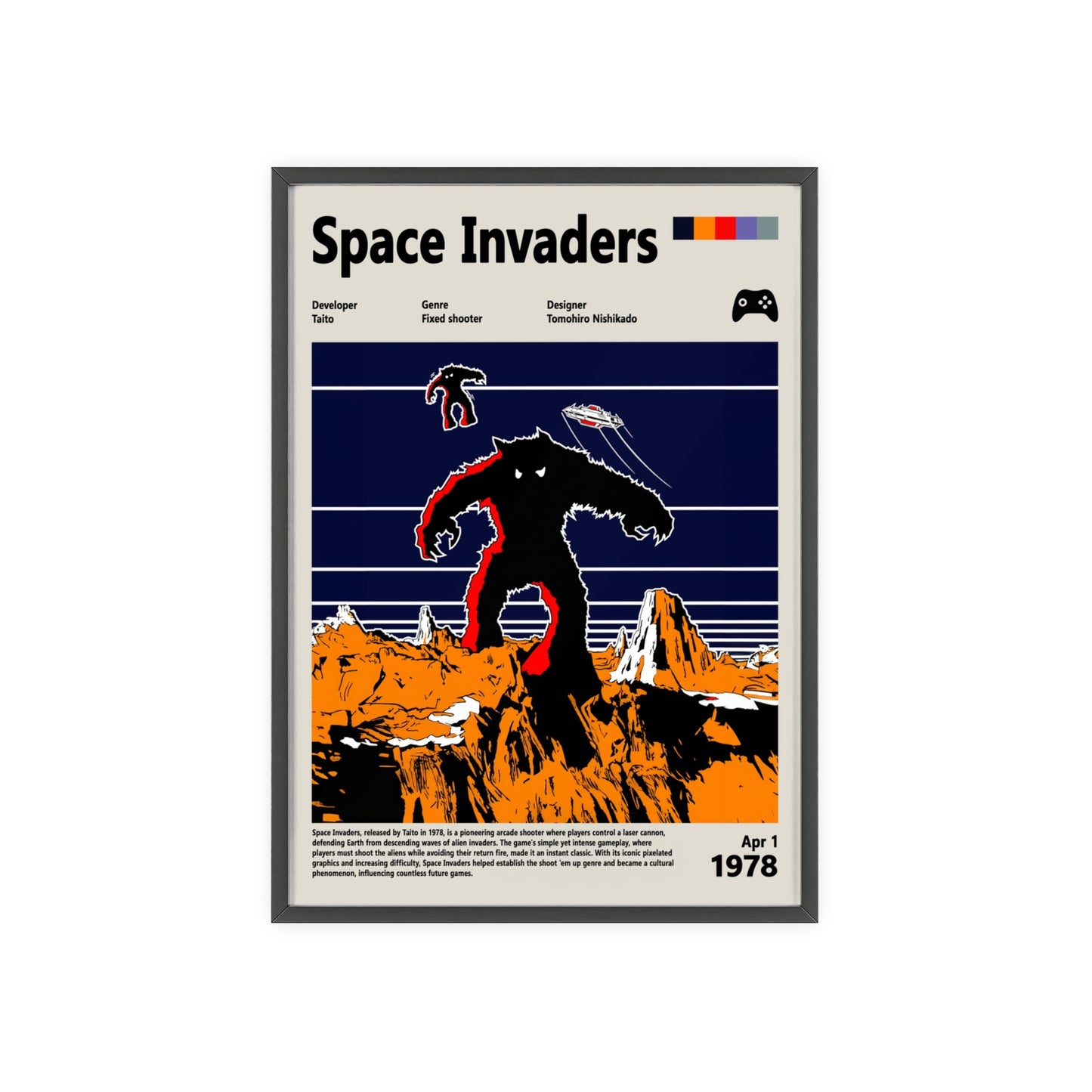 Space Invaders 1978 - Video Game Info minimalist Poster