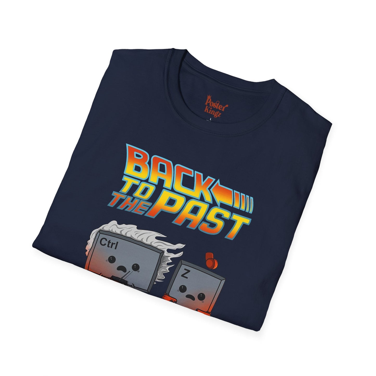 Black t-shirt with Back to the Past Ctrl Z Tech Programmer Parody