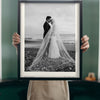Lifestyle - Personalised Wedding Photo Print With Date held up in a bright room