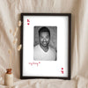 Lifestyle - Personalised Couples Playing Card Photo Print leaning in a frame with dried flowers