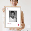 Lifestyle - Personalised Couples Playing Card Photo Print held by a smiling woman