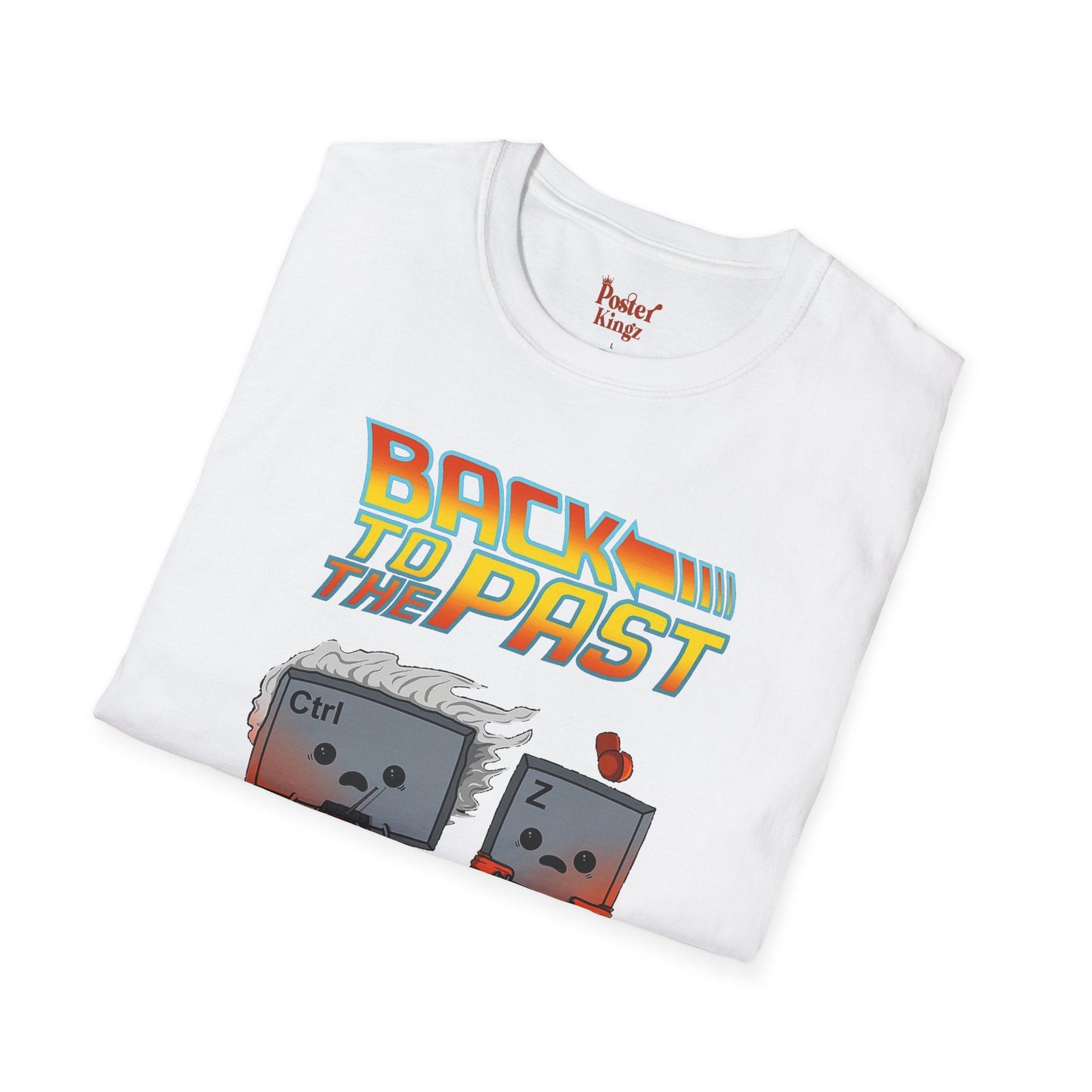 Grey t-shirt with Back to the Past Ctrl Z Tech Programmer Parody