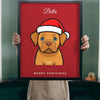 Lifestyle - Personalised Christmas Pet Portrait Print held up in a bright room