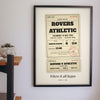 Lifestyle - Personalised Vintage Football Ticket Print hanging on a living room wall