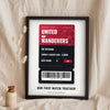 Lifestyle - Personalised Football Match Ticket Print leaning in a frame with dried flowers