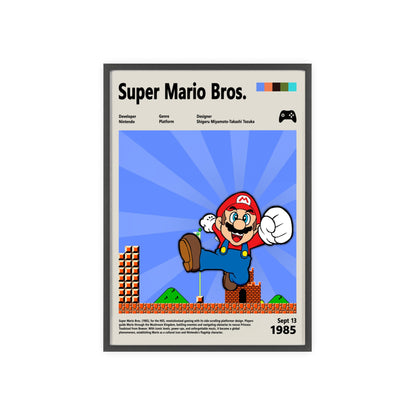 Super Mario Bros 1985 - Video Game Info minimalist Poster