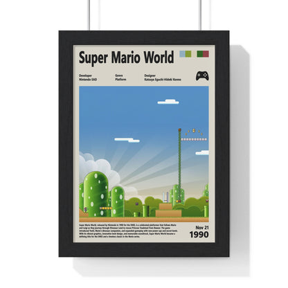 Super Mario World 1990 - Video Game Info minimalist Poster