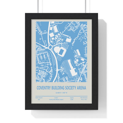 Coventry Building Society Arena stadium map print in Sky Blue