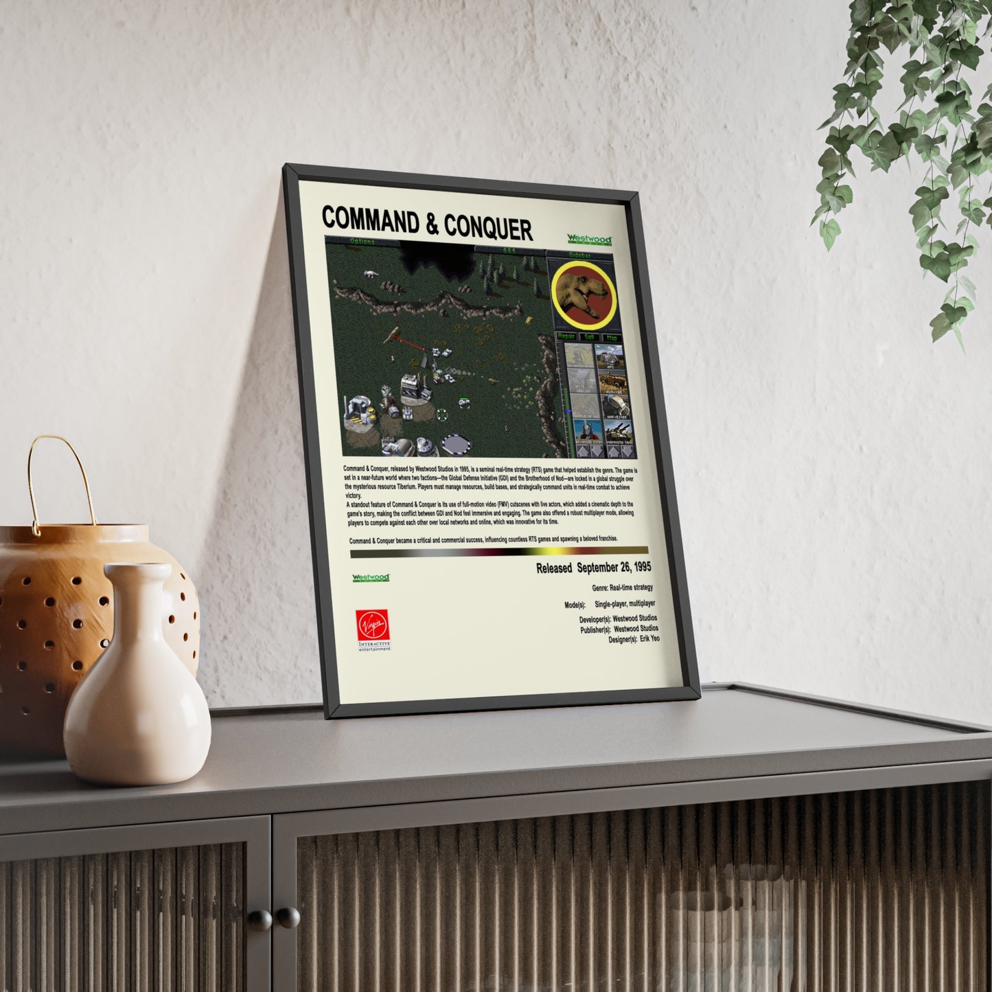 Command and Conquer PC 1995 - Video Game Info minimalist Poster