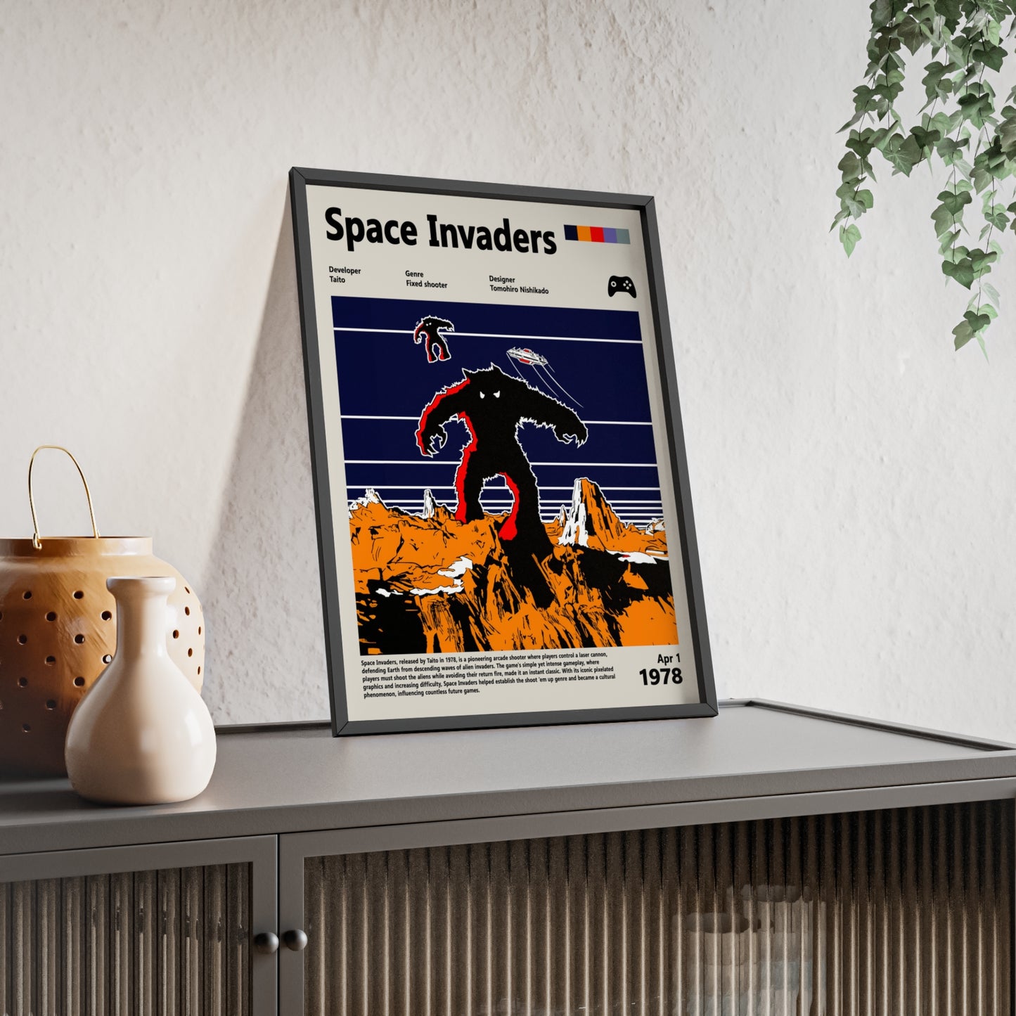 Space Invaders 1978 - Video Game Info minimalist Poster