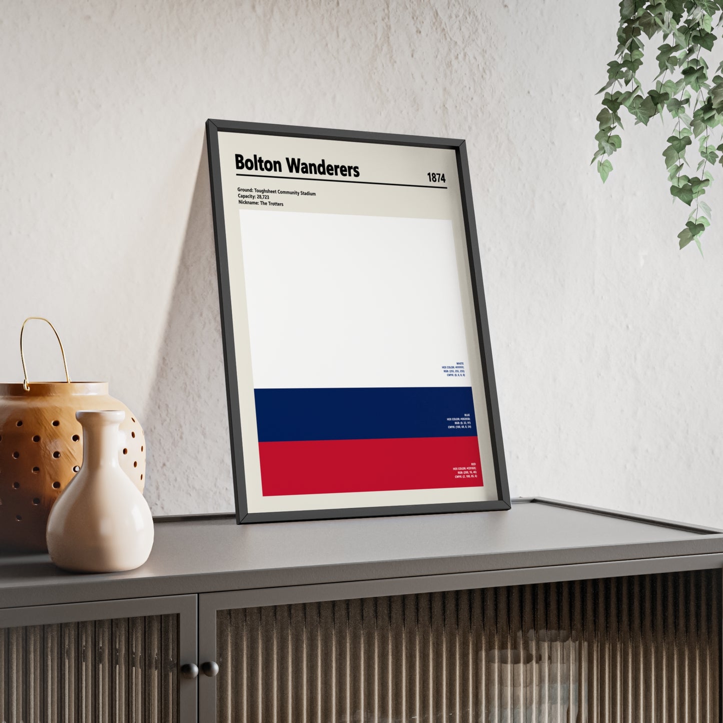 Bolton Wanderers colour palette poster minimalist design