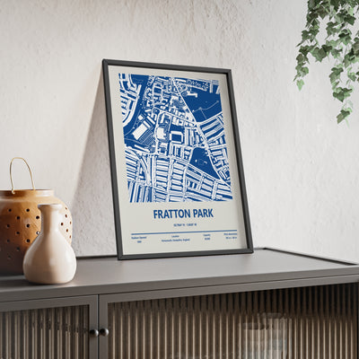 Stylised Fratton Park map wall art for Pompey fans