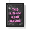 Vinyl records poster framed in black wood, music wall art design