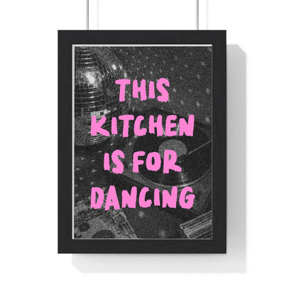 Vinyl records poster framed in black wood, music wall art design