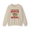 Navy t-shirt with They're Only Noodles Michael Sweatshirt Horror Movie Parody