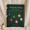 Lifestyle - Personalised Family Christmas Bauble Print leaning in a frame with dried flowers