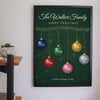Lifestyle - Personalised Family Christmas Bauble Print hanging on a living room wall