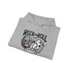Black t-shirt with Rock and Roll Hoodie Music Pun Hooded Sweatshirt