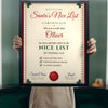 Lifestyle - Personalised Santa's Nice List Certificate Print held up in a bright room
