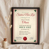 Lifestyle - Personalised Santa's Nice List Certificate Print leaning in a frame with dried flowers