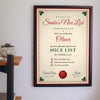 Lifestyle - Personalised Santa's Nice List Certificate Print hanging on a living room wall