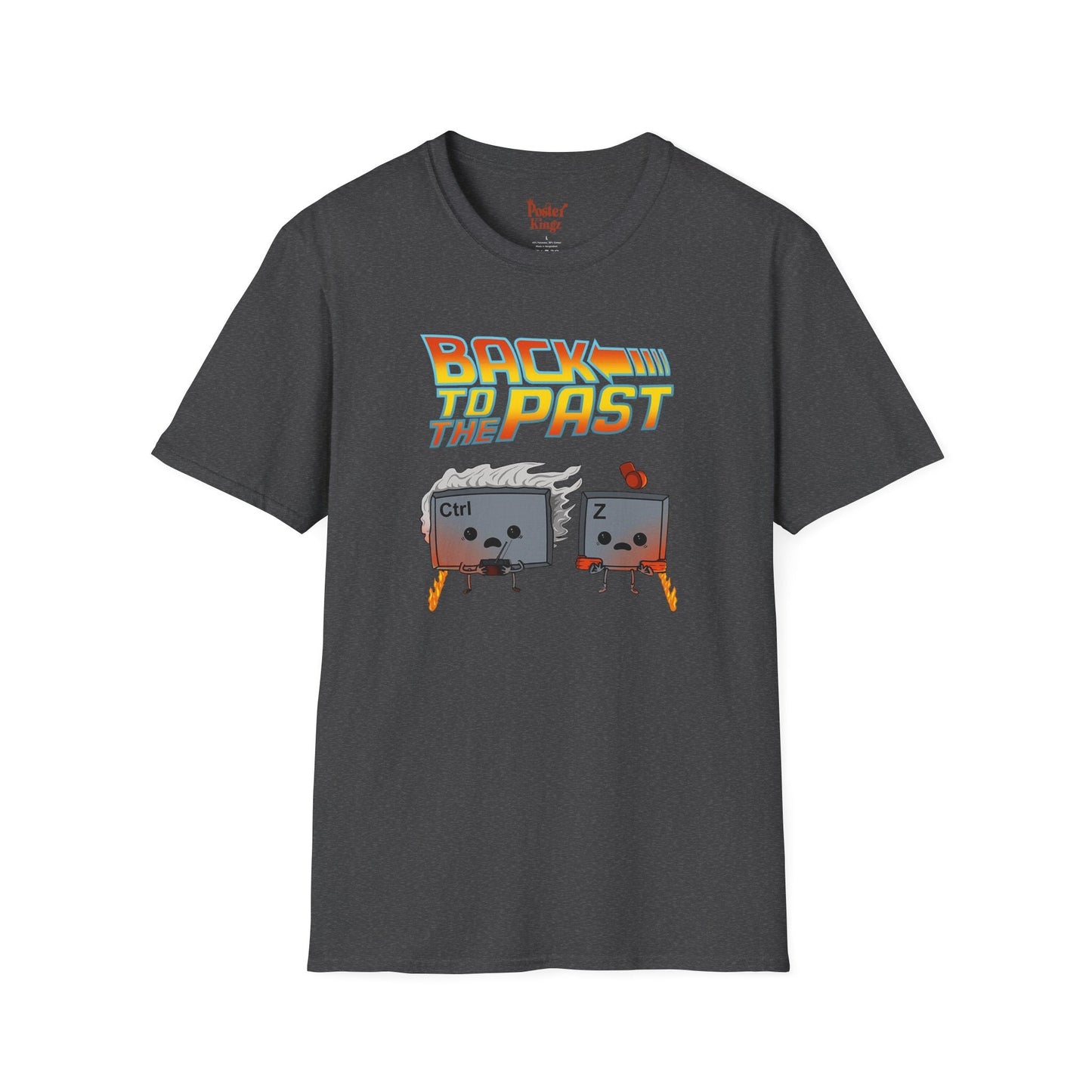 Black t-shirt with Back to the Past Ctrl Z Tech Programmer Parody