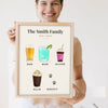 Lifestyle - Personalised Family Drinks Print held by a smiling woman