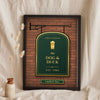 Lifestyle - Personalised Home Bar Pub Sign Print leaning in a frame with dried flowers