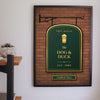 Lifestyle - Personalised Home Bar Pub Sign Print hanging on a living room wall