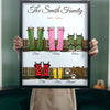 Lifestyle - Personalised Family Welly Boots Print held up in a bright room