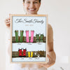 Lifestyle - Personalised Family Welly Boots Print held by a smiling woman