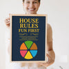 Lifestyle - Personalised Family Trivia Print held by a smiling woman