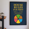 Lifestyle - Personalised Family Trivia Print hanging on a living room wall