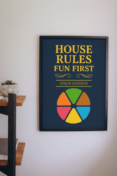 Lifestyle - Personalised Family Trivia Print hanging on a living room wall