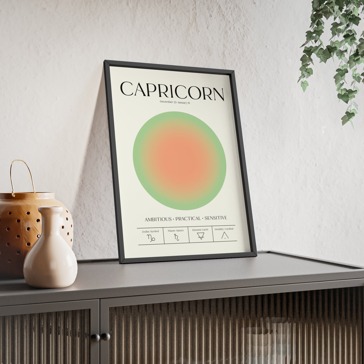 Сapricorn Astrology Chart Poster - Colour Art Print