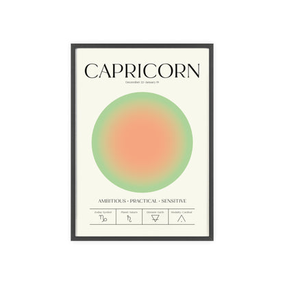 Сapricorn Astrology Chart Poster - Colour Art Print