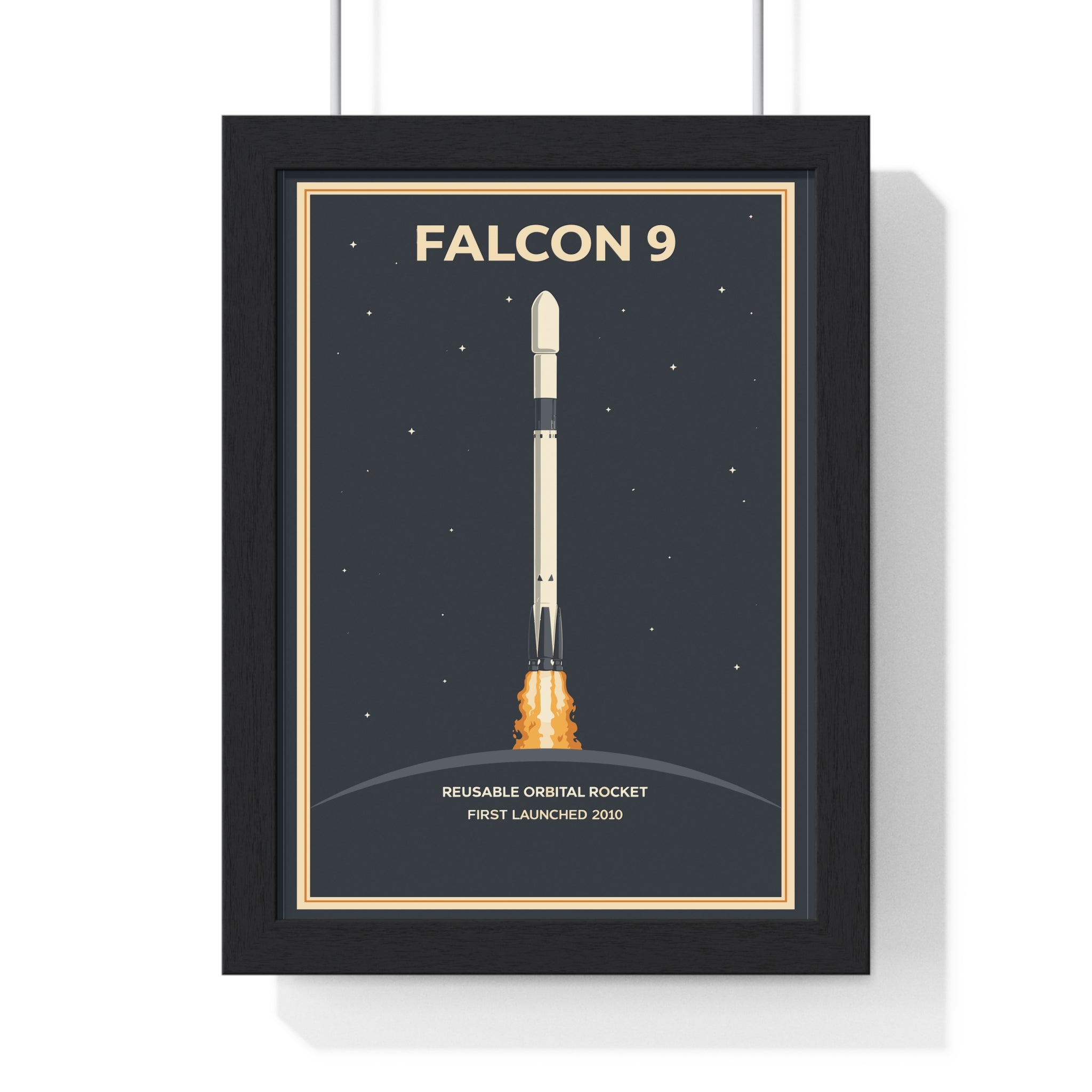 Falcon 9 Rocket Poster Retro Vintage SpaceX Wall Art Print – Poster Kingz