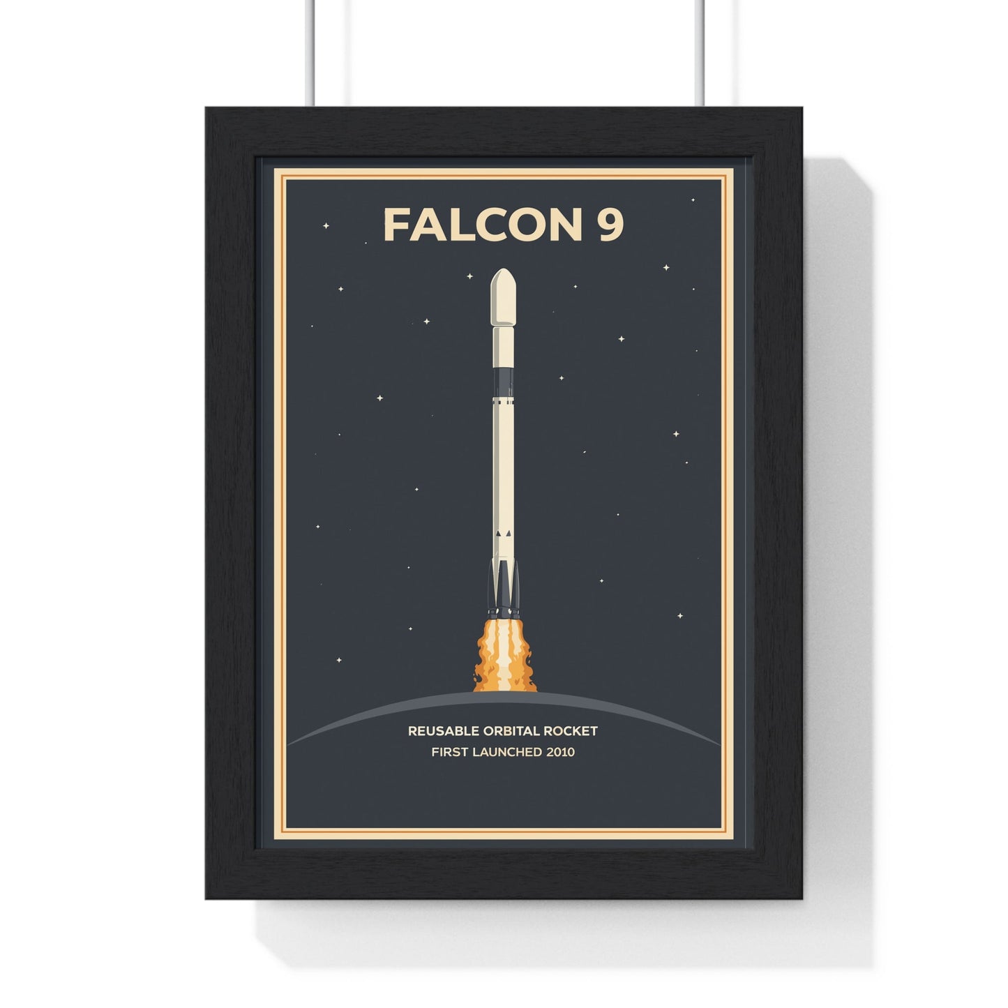 Framed Falcon 9 Rocket poster