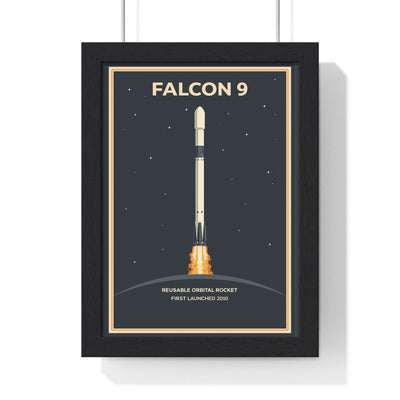 Falcon 9 Rocket Poster Retro Vintage SpaceX Wall Art Print poster wall art print UK home decor